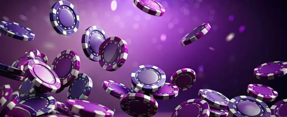 Banner featuring the exclusive welcome bonus offer at Purple Casino